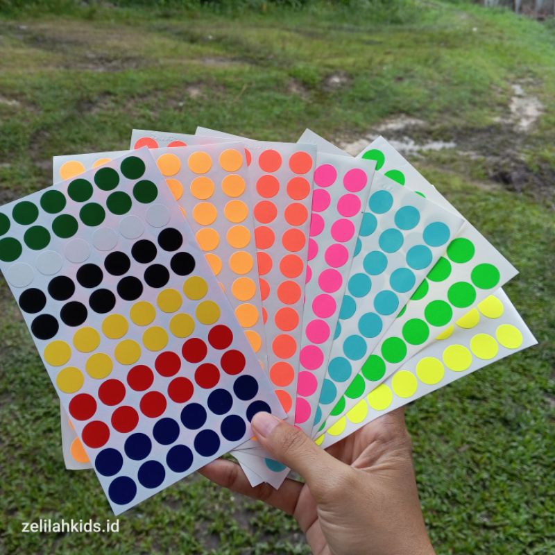 

paket hemat stiker dot warna ukuran standar 114