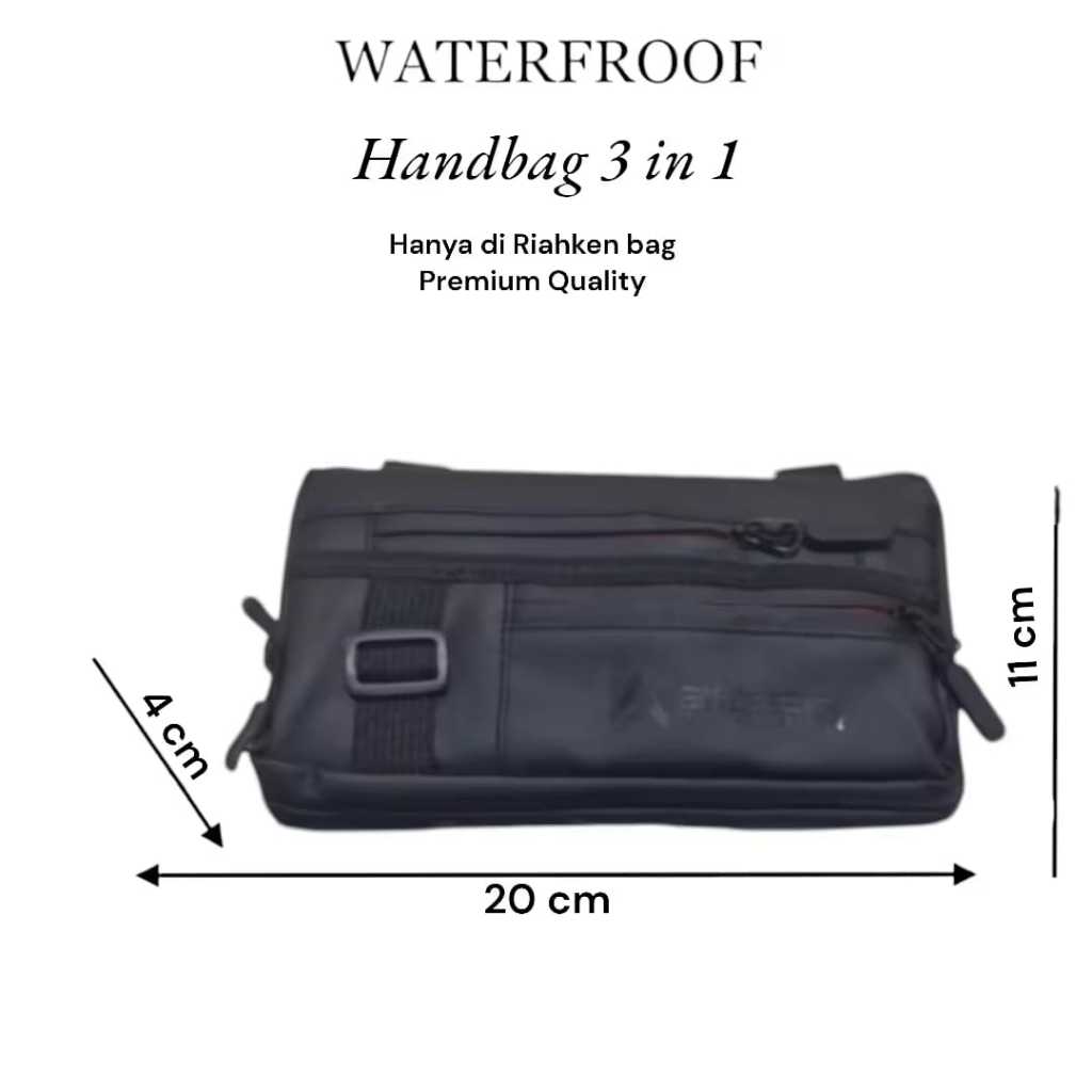 TAS SELEMPANG PRIA HANDBAG WATERPROOF / ANTI AIR BAHAN BALLON MULTIFUNGSI SLINGBAG COWOK KEKINIAN