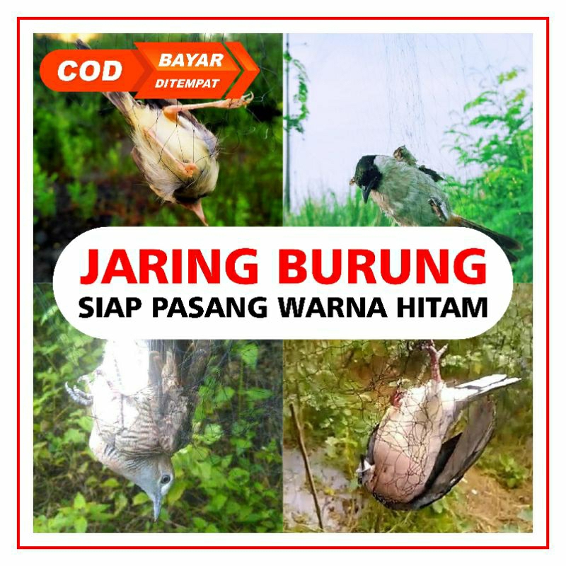 jaring burung/jaring segala burung/jaring burung tekukur/kutilang/jaring burung siap pasang warna hi