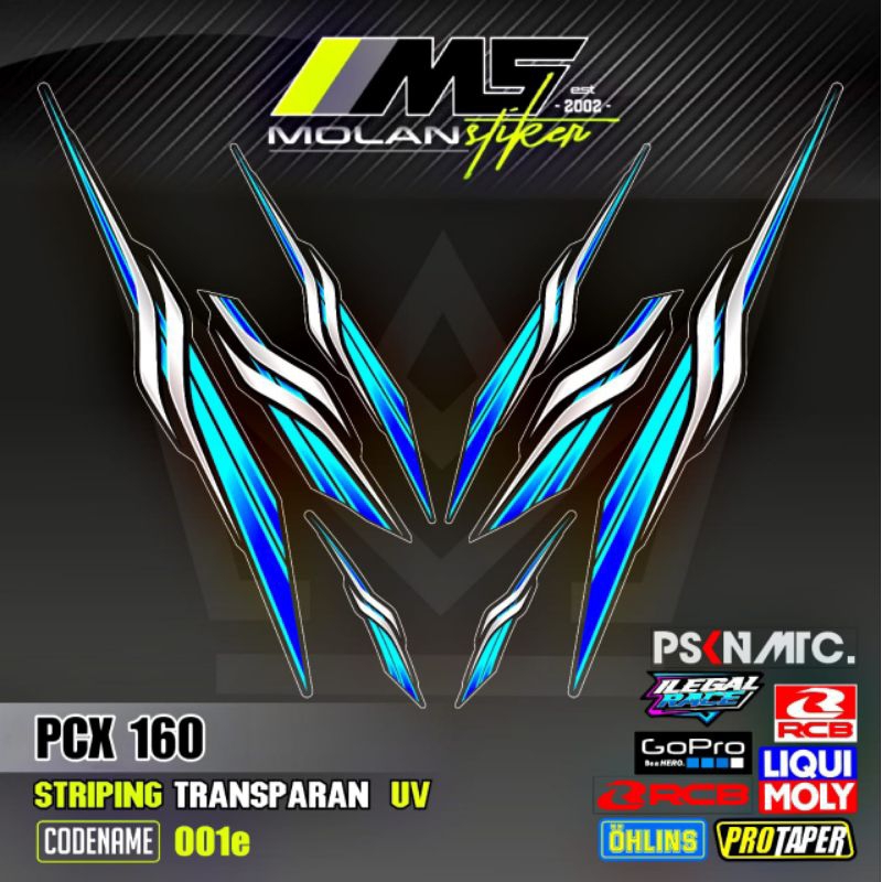 Decal Sticker Striping Variasi Transparan Uv PCX 160 All New Honda PCX 160 2025 PCX 160 2022-2025 PC