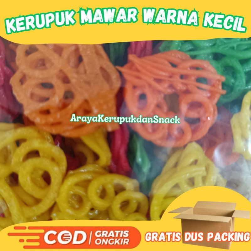 

[ 250 gr ] Kerupuk Mawar Warna - Kerupuk Seblak - Kerupuk Uyel Warna