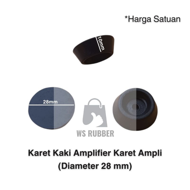 Karet Kaki Rotan Diameter 28mm Karet Bulat Karet Ampli Box Speaker Karet Kaki Amplifier Karet Ampli 