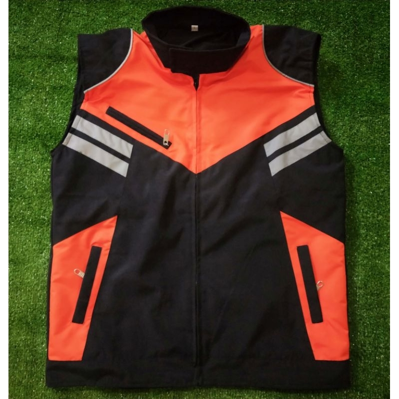 rompi ojol polos hijau oren bisa bolak balik