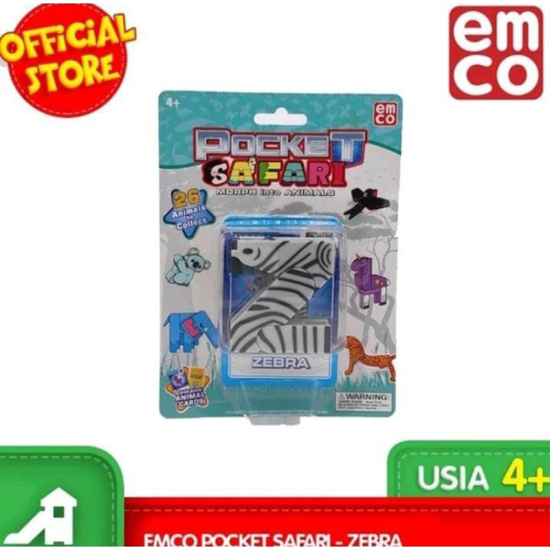 EMCO POCKET SAFARI ZEBRA Z HURUF Z ALPHABET Z ORIGINAL mainan PREMIUM ZEBRA DIKIRIM SESUAI GAMBAR YA
