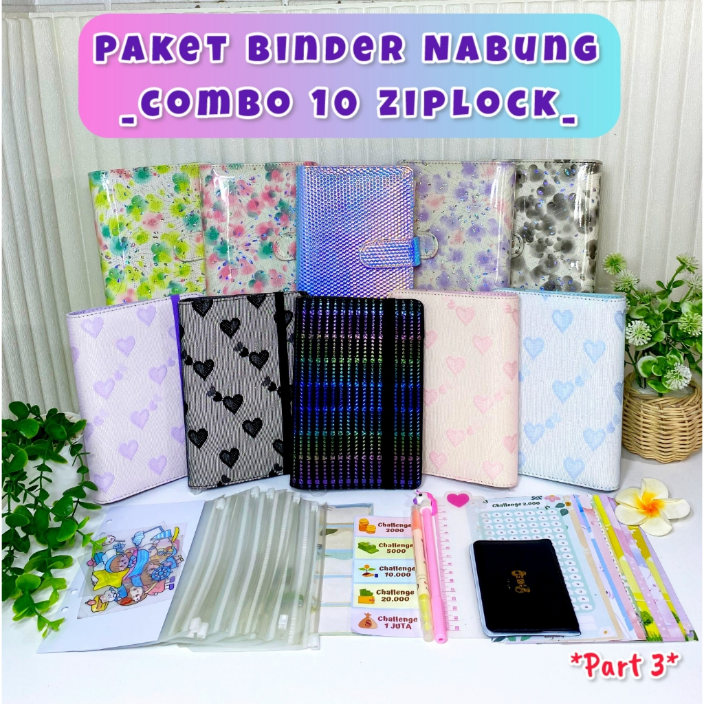 

(10 ziplock) part 3 paket binder nabung | binder keuangan lengkap | binder sinking fund | saving challenge