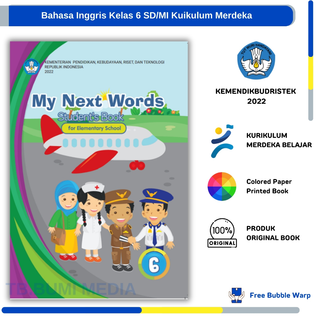 Buku Paket Pelajaran Siswa Bahasa Inggris My Next Words Kelas 6 SD kurikulum Merdeka Belajar Kemdikb