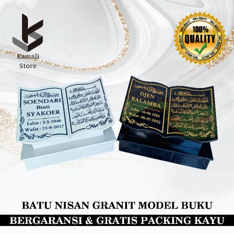 BATU NISAN GRANIT MODEL BUKU