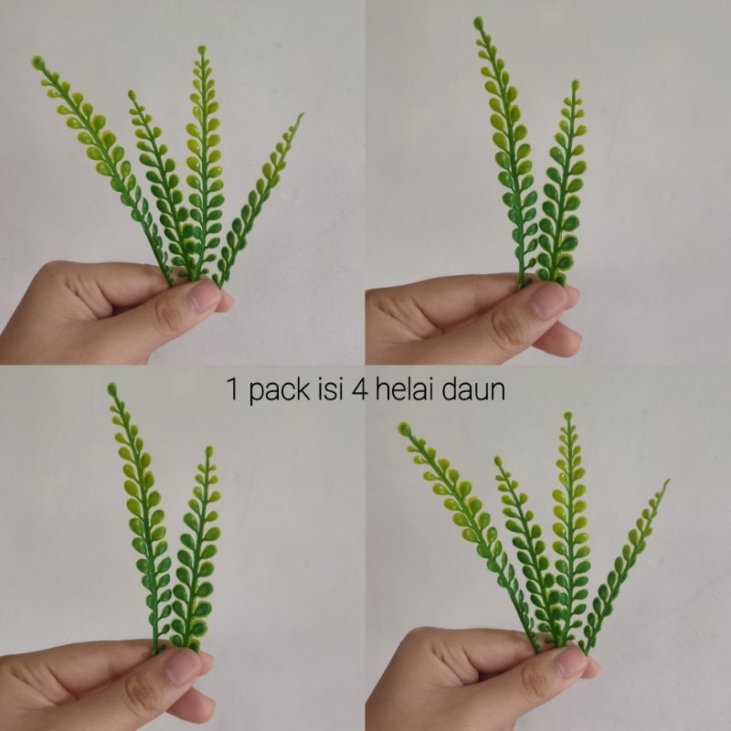 Topper Daun Gradient, Artificial Daun Premium, Hiasan Kue Daun, Daun 4 Helai