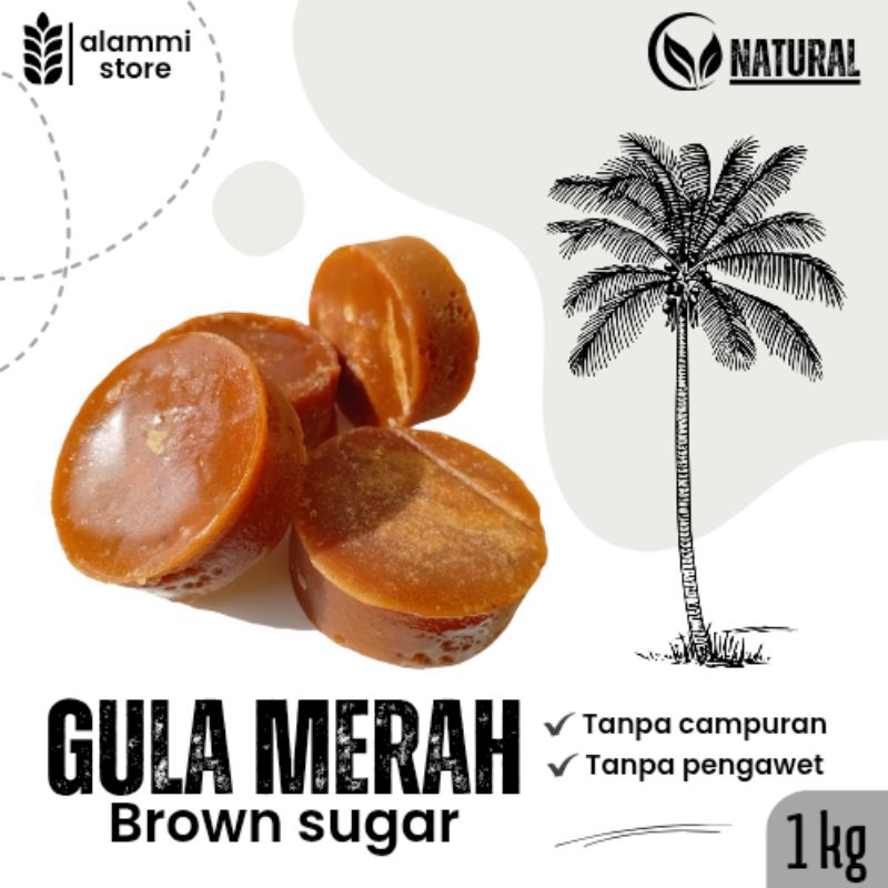 

Gula Merah Brown sugar Dari Nira Kelapa Asli Original Tanpa Campuran Dan Pengawet 1kg