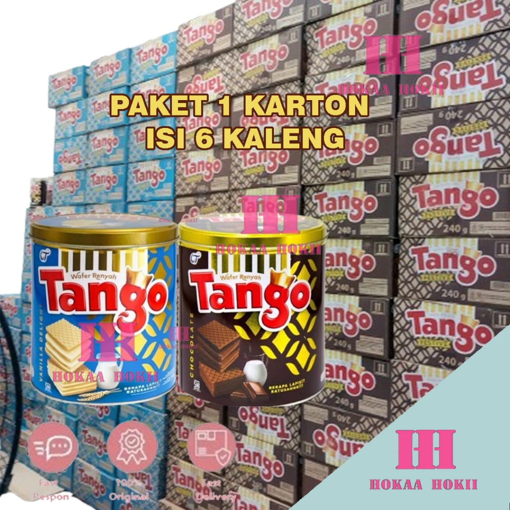 

Tango Wafer Renyah Kaleng Coklat & Vanila 240g Paket 1 karton Isi 6 Kaleng