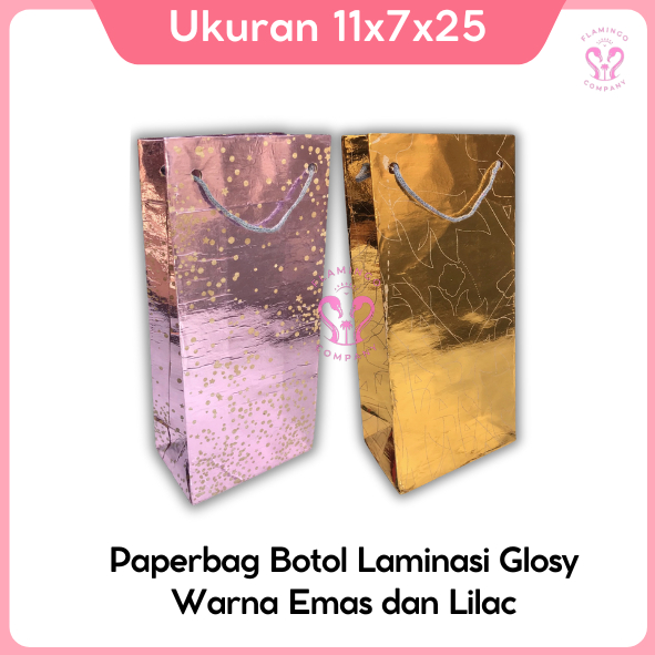 

PAPER BAG BOTOL EMAS DAN LILAC PAPERBAG METALIK LAMINASI GLOSY/ TAS SOVENIR/ PAPERBAG MURAH/ PAPERBAG MINI BOTOL TUMBLR