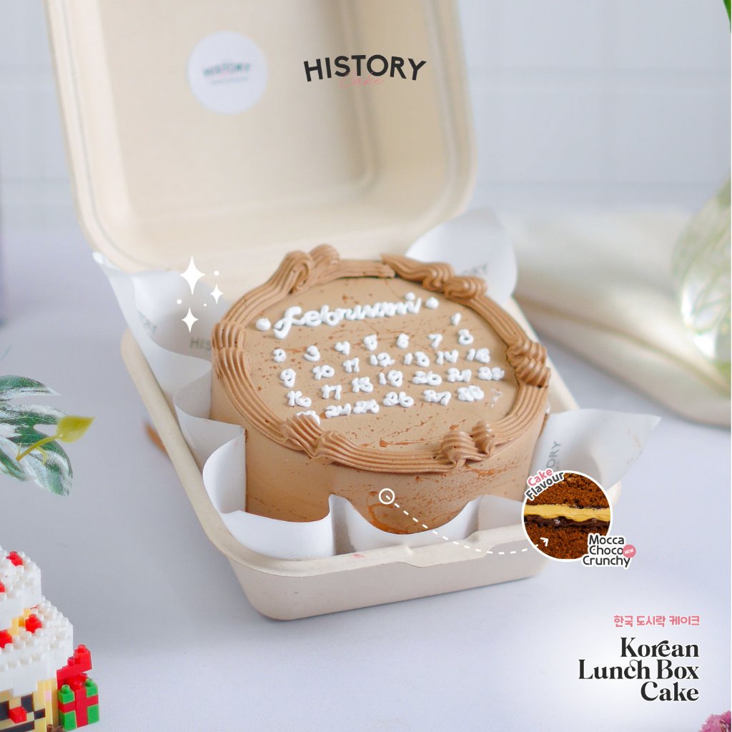 

Historycake Korean Cake Lunch Box Kue Tart Korea Rasa Mocca Choco Crunchy Viral Bandung