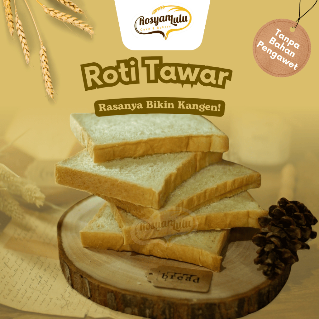 

Roti Tawar Rosyan Bakery Tebal Lembut Halus White Bread Enak Tanpa Bahan Pengawet HALAL MUI