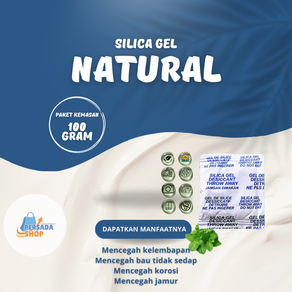 

Silica Gel Natural 100 gram – Jaga Barang Tetap Kering & Awet!