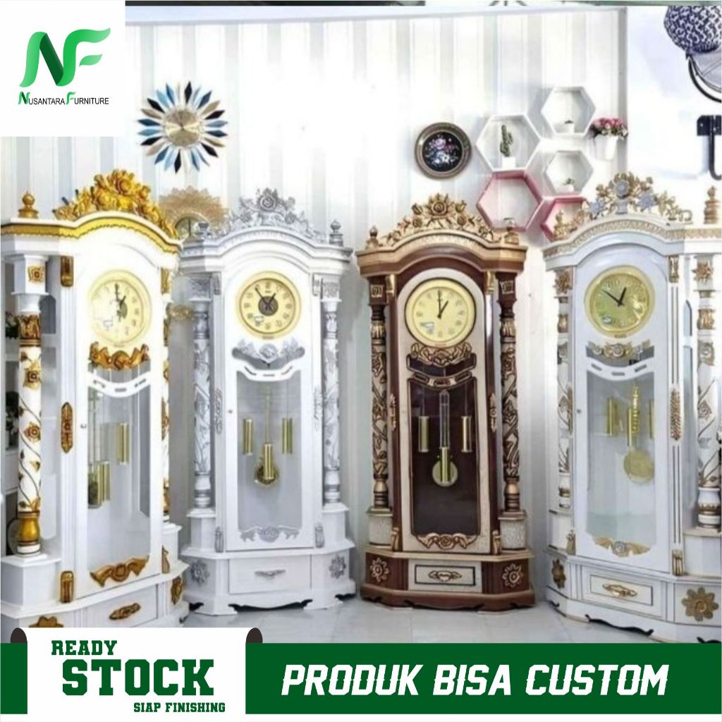 LEMARI JAM HIAS MEWAH/ JAM DINDING HIAS/ JAM BERDIRI/ JAM MASJID UKIR