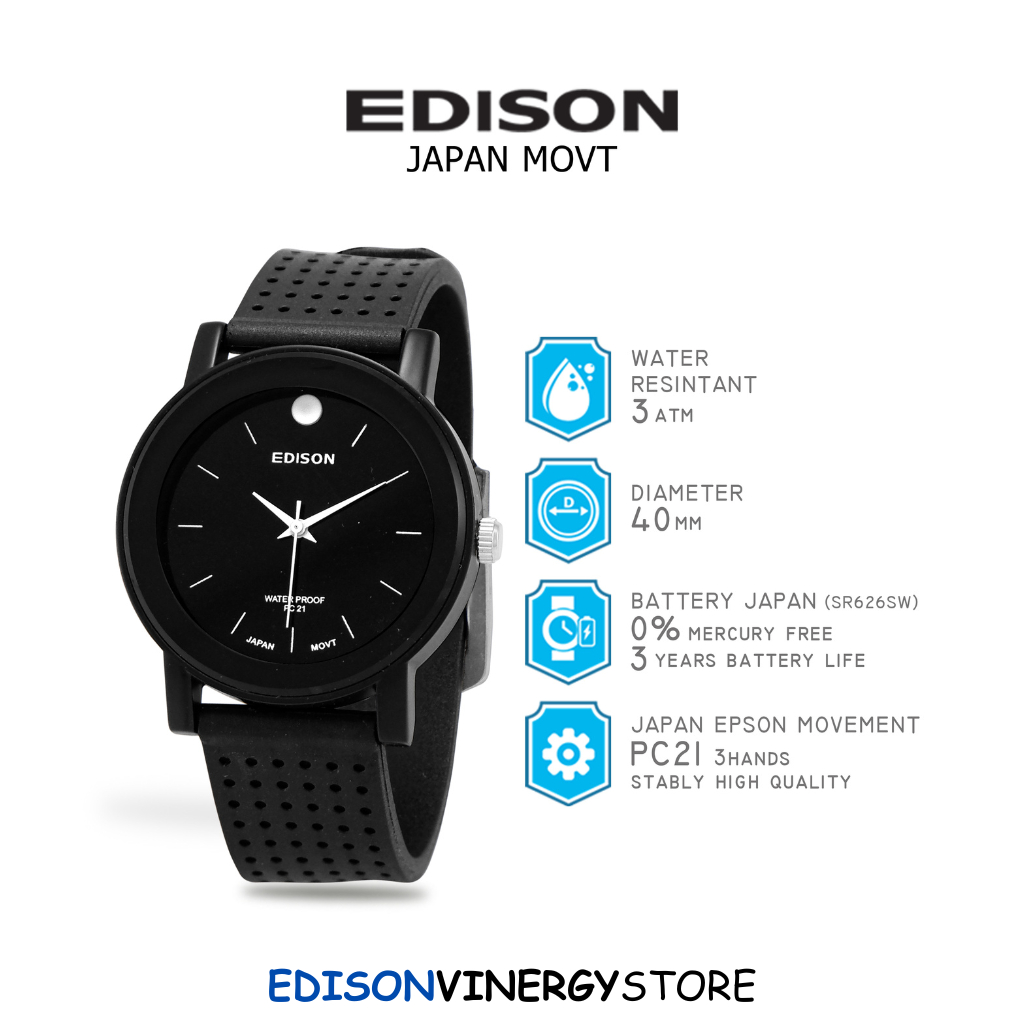 Jam Tangan Watch Edison AR EG 2401 Waterproof Japan Movement