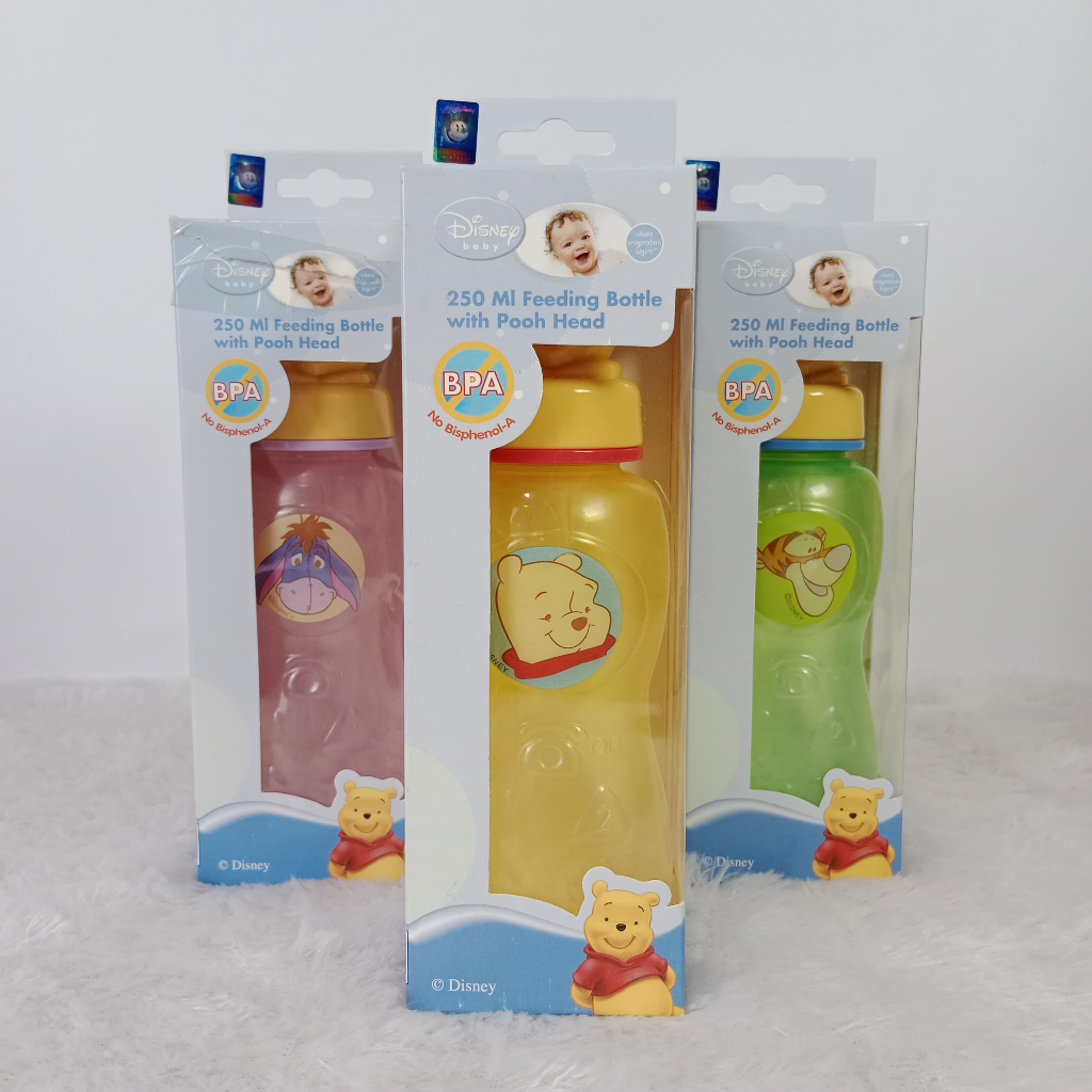 Kiddy Disney 250ML Feeding Bottle With Poooh Head | Botol Susu | Disney Ori - WTP 03-065