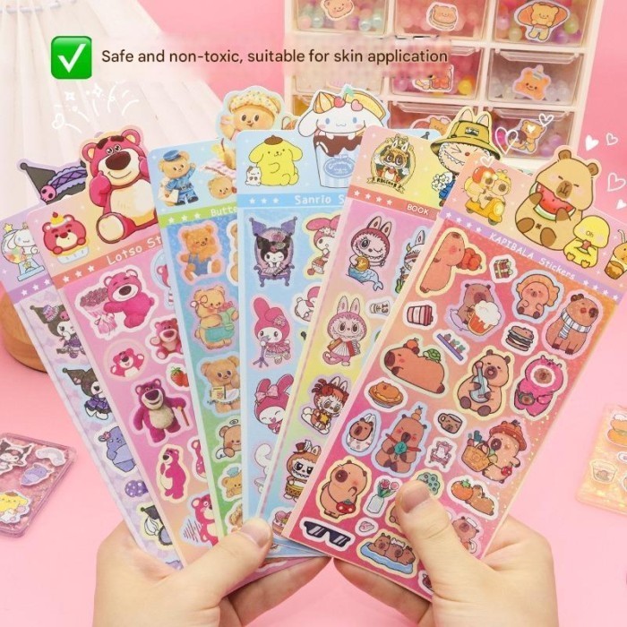 

stiker 2D bening Gradasi original impor plastik aksesoris tempelan botol minum case buku kulkas dll