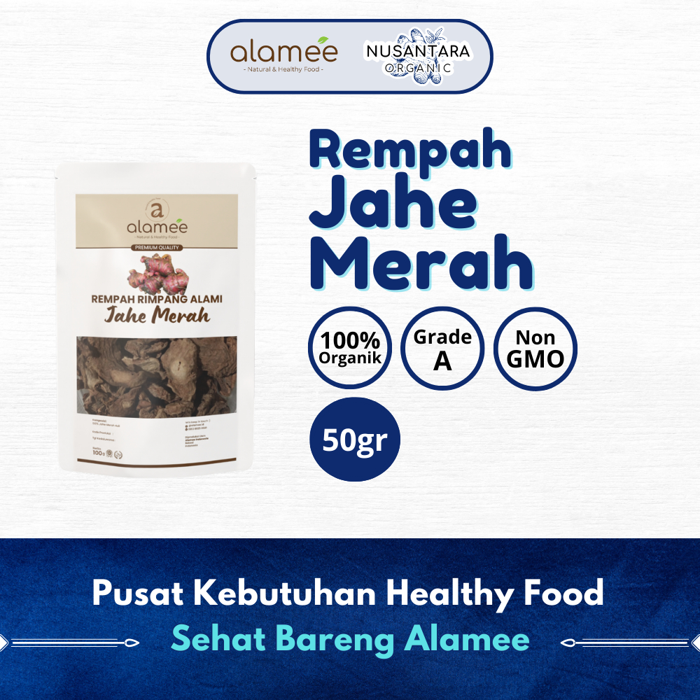 

ALAMEE 50gr Jahe Merah Kering Iris Dried Ginger Rempah Rimpang Organik Alami Bumbu Dapur Rempah