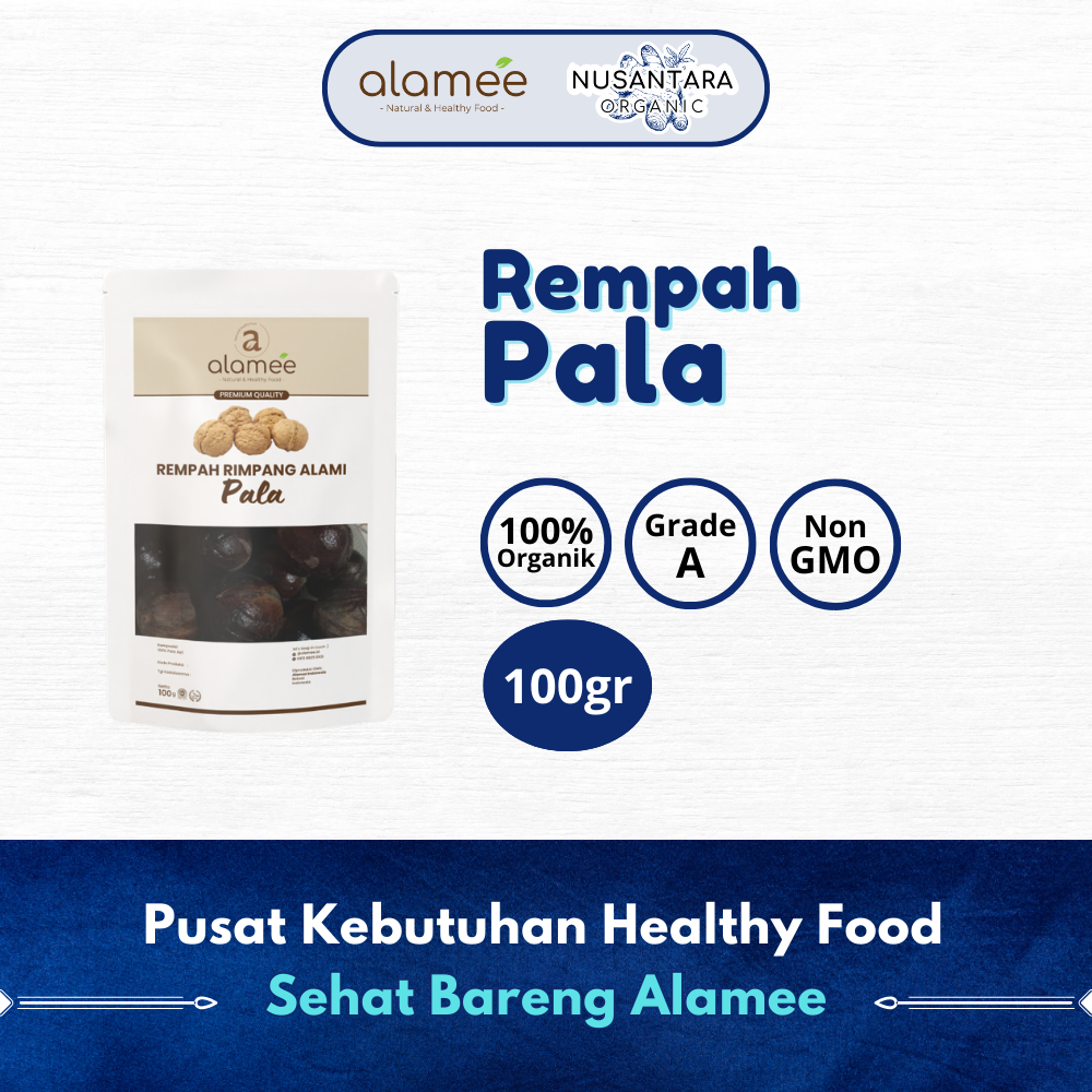 

ALAMEE 100gr Pala Bubuk Bumbu Dapur Nutmeg Seasoning Powder Rempah Murni Asli Tanpa Campuran Organik