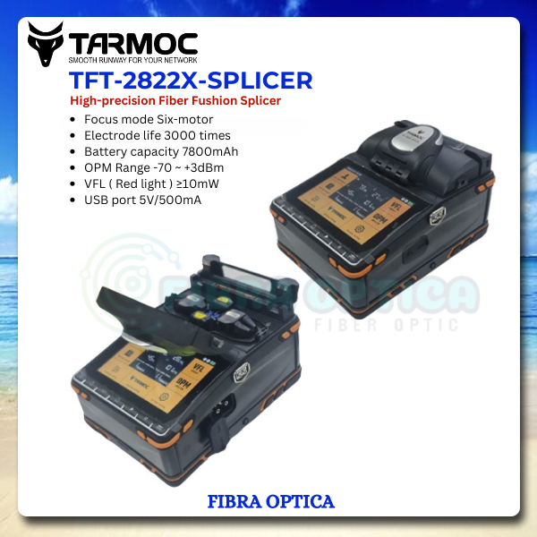 Tarmoc TFT-2822X-SPLICER | 6 Motor Fiber Optic Fusion Splicer  Alat Splicing