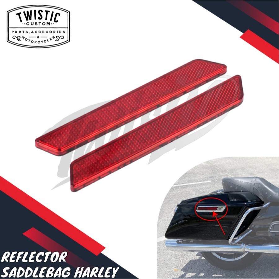 Reflector Reflektor Mata Kucing Saddlebag Box Samping Motor Harley Road King Touring Street Glide El
