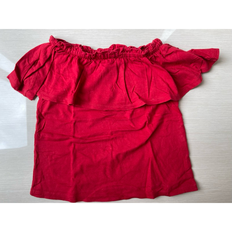 atasan merah sabrina uniqlo size 110