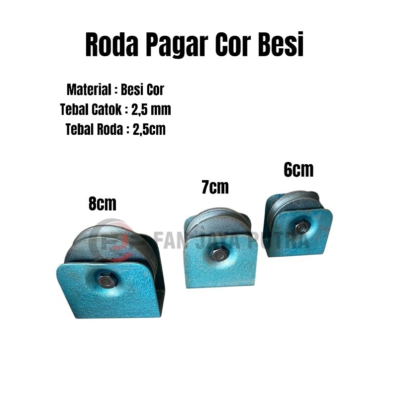 Roda Pagar Cor Besi Ukuran 6cm, 7cm, 8cm | Roda Cor Besi Pintu Pagar Besi