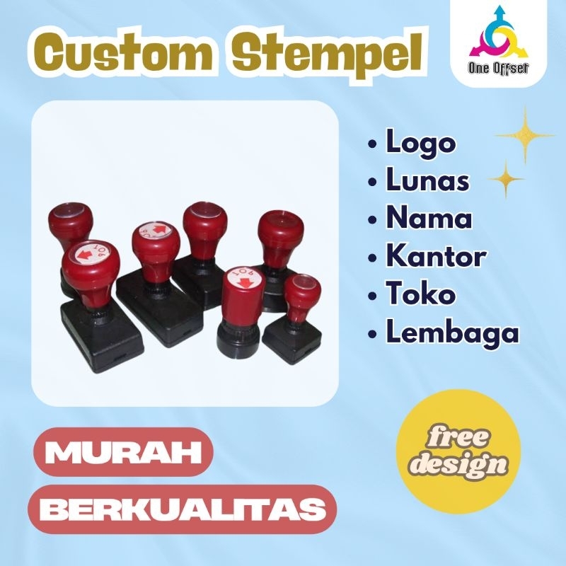 

CUSTOM STEMPEL || Stempel Flash || FREE DESIGN || Berkualitas || Sudah include 1 warna