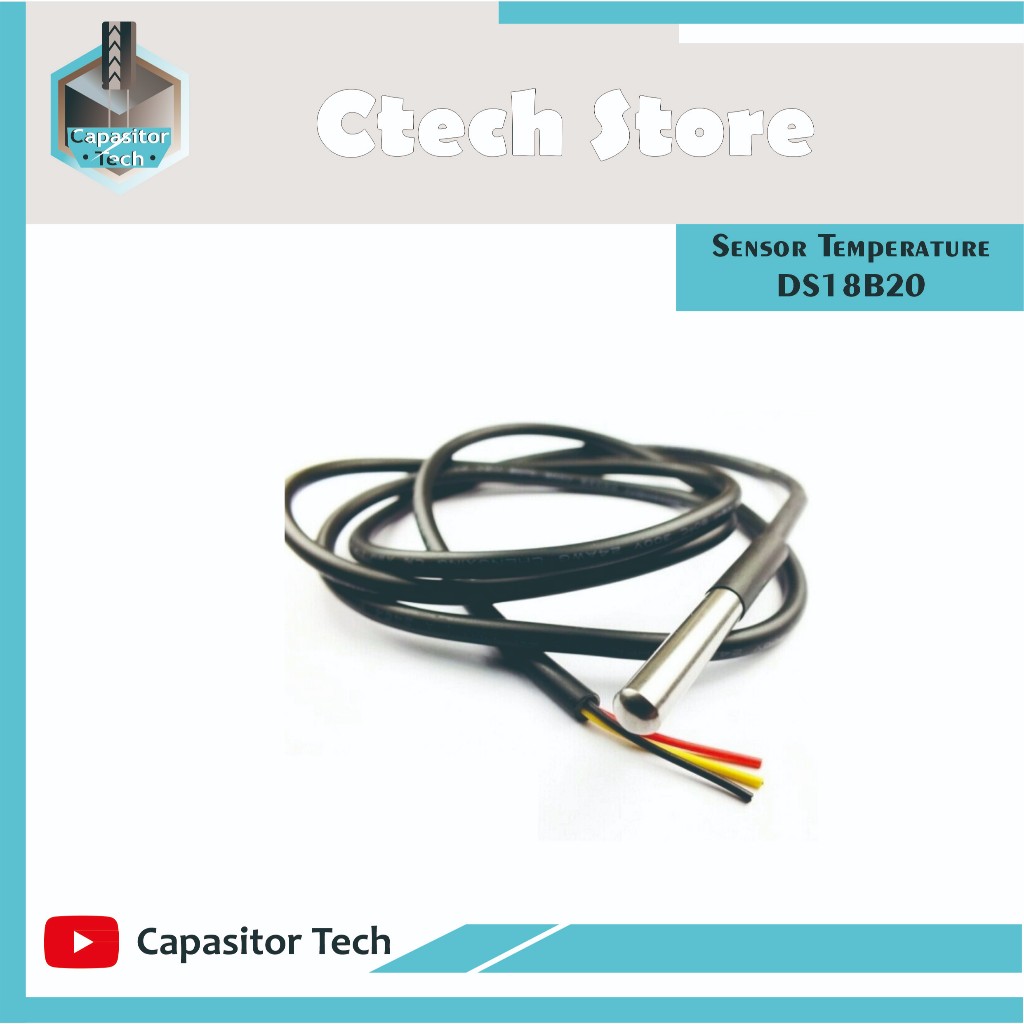 Sensor Temperature Suhu DS18B20 DS1820 Waterproof SENSOR PROBE ARDUINO UNO