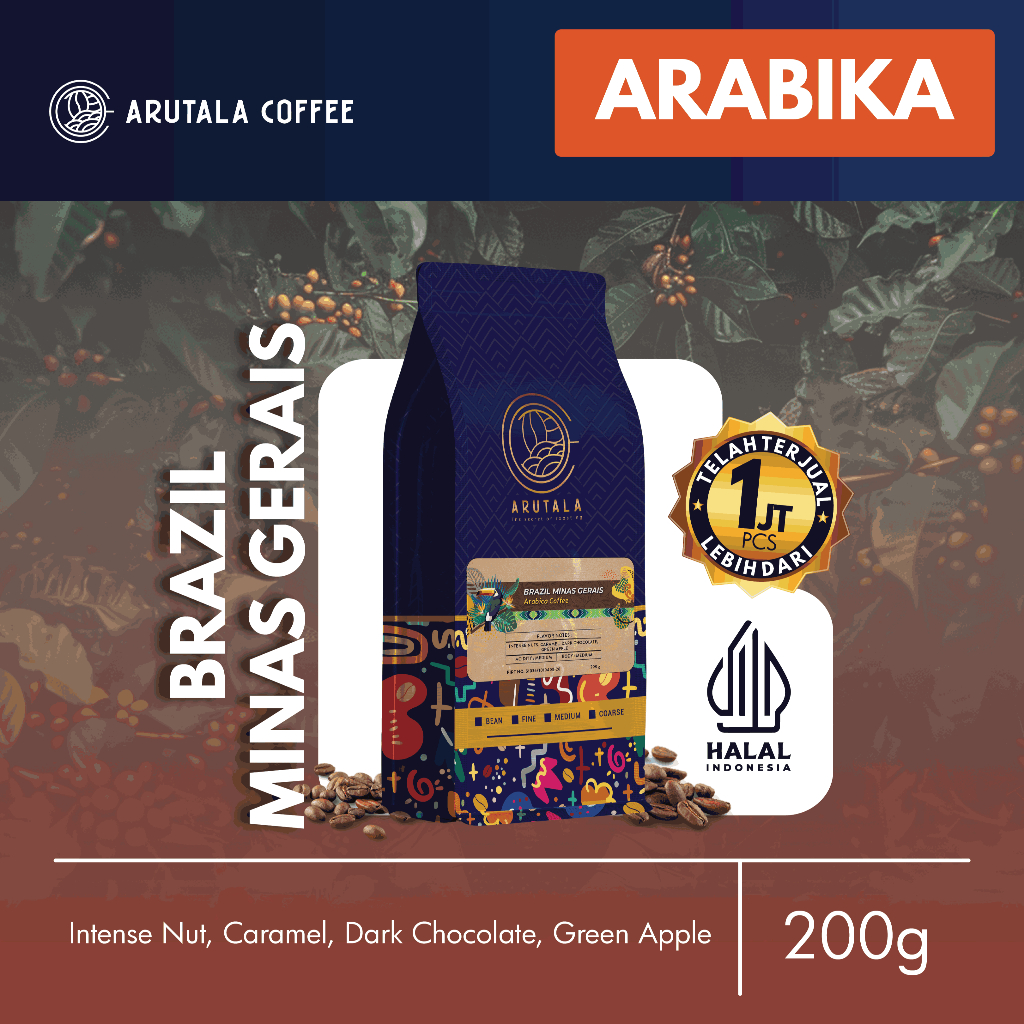 

ASLII Arutala Kopi Brazil Minas Gerais Arabika 200 Gram