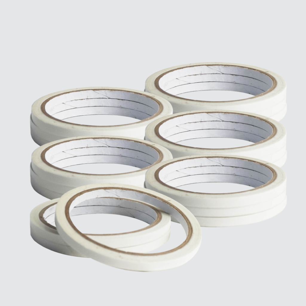 

Double Tape Kertas 6mm x 10 Meter 1 Slop Isi 24 Pcs/Roll Lakban Murah Berkualitas RB9