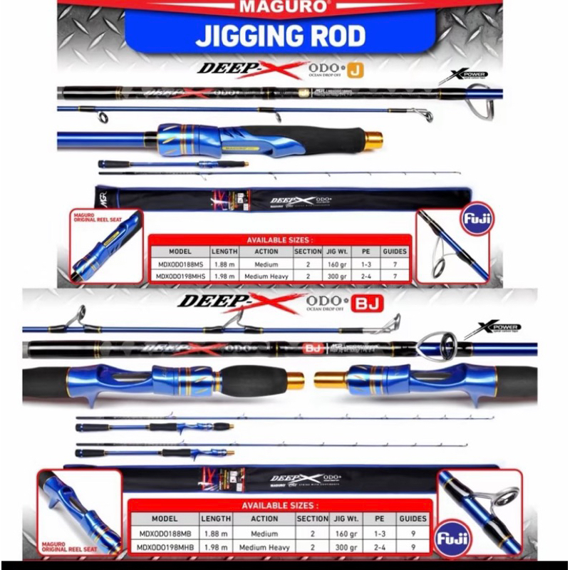 Joran maguro deep x odo spining dan overhead