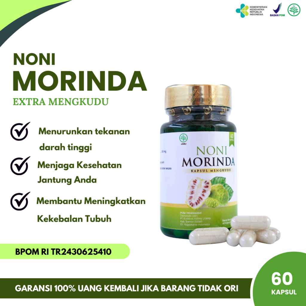 NONI MORINDA - Herbal Penurun Hipertensi Extra Mengkudu Untuk Tekanan Darah Tinggi Turun Dengan Cepat Terbaik Permanen