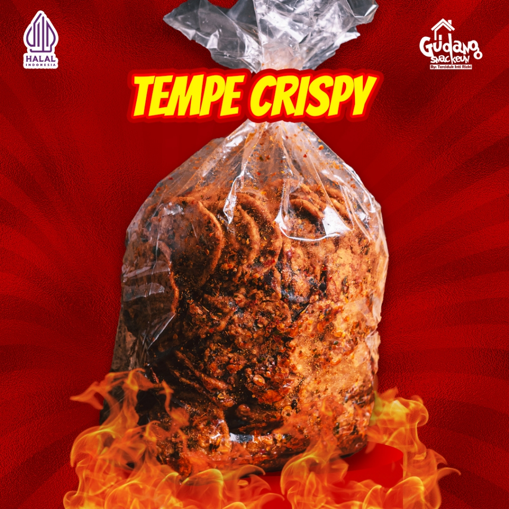 

Keripik Tempe Crispy 1kg Pedas Cikruh Daun Jeruk Bumbu Basah