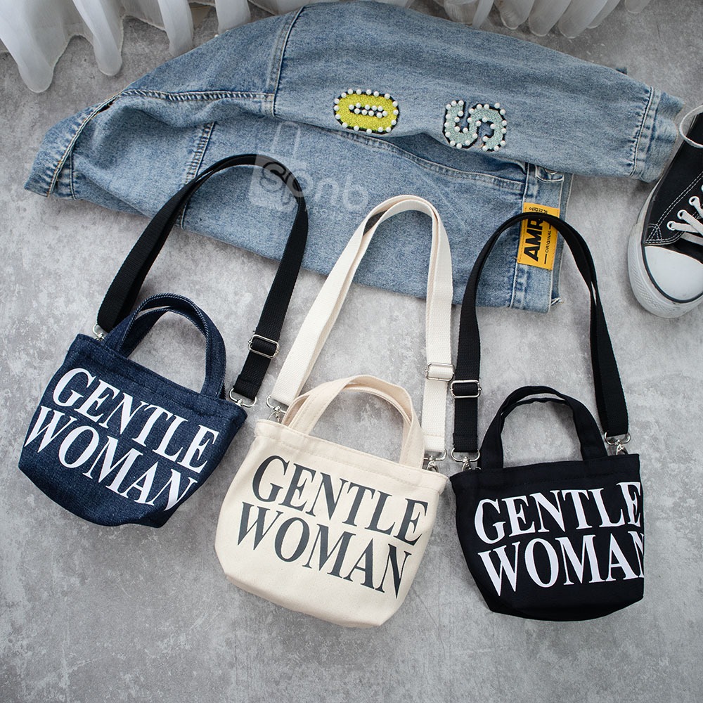 PROMO TERBARU GENTLE WOMAN Mini Totebag / Slingbag Kanvas Wanita GENTLEWOMAN