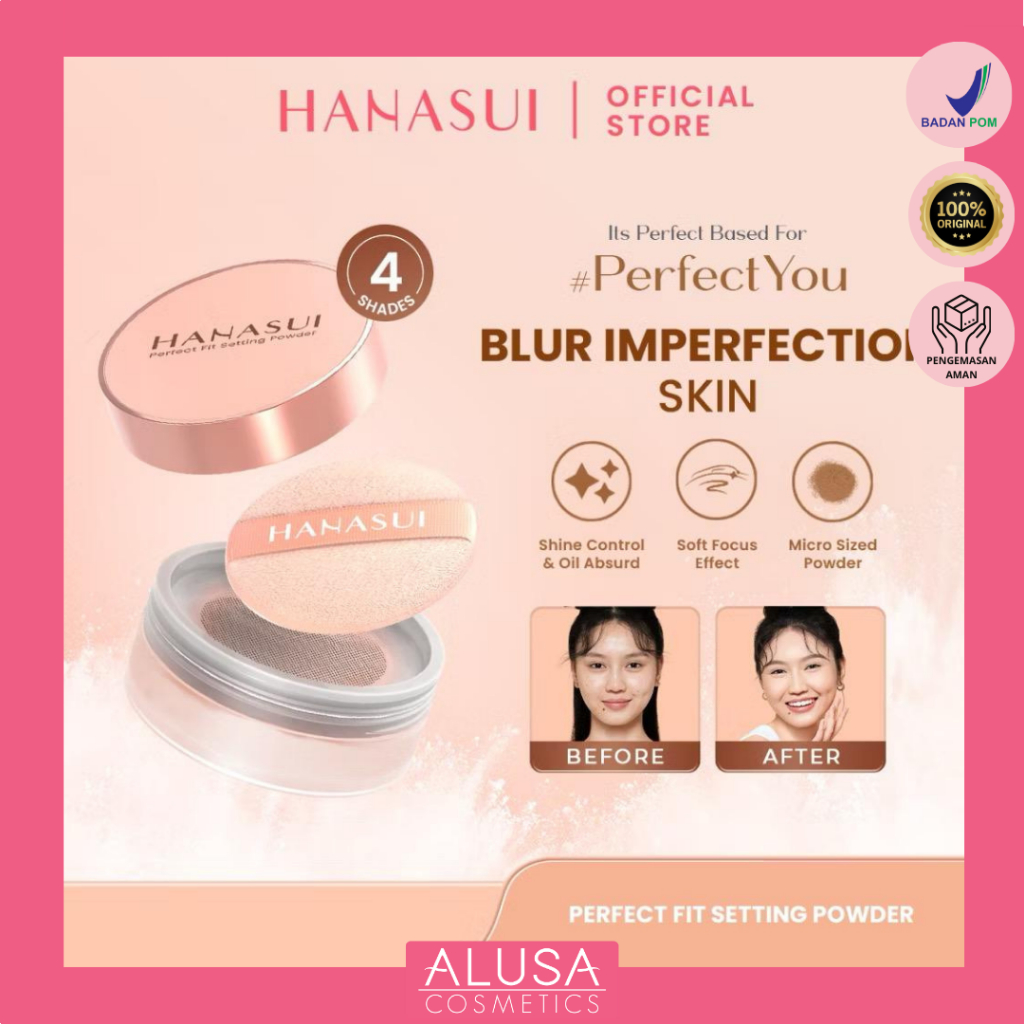 HANASUI Perfect Fit Setting Powder - Bedak Tabur Halus Ringan Natural Coverage