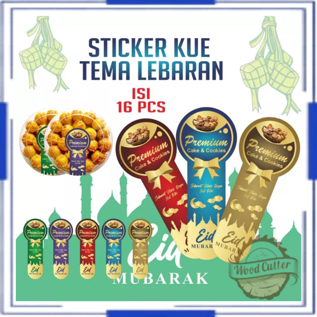 

Sticker Kue Tema Lebaran Premium Cake & Cookies Eid Mubarak Stiker Label Kemasan Produk