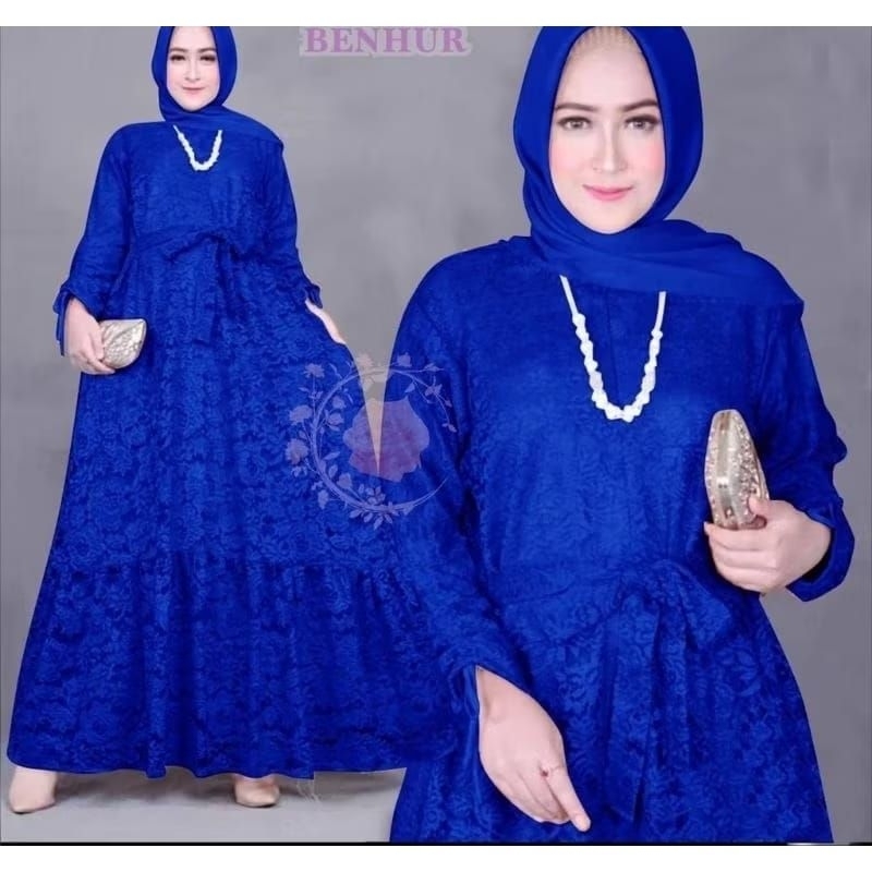 Marita 5 - Gamis dress brukat BIG SIZE JUMBO M L XL 2XL 3XL 4XL 5XL premium ootd lebaran fashion mus