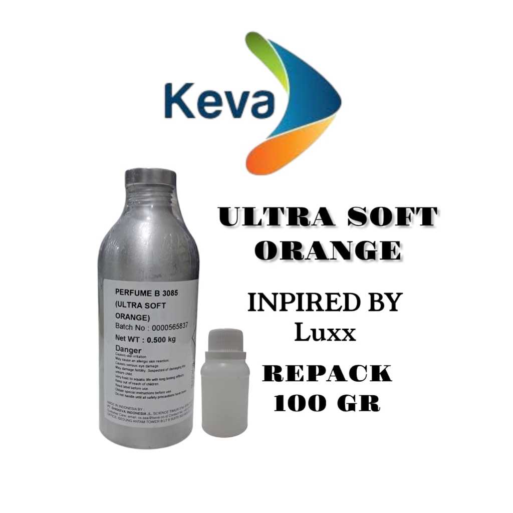 (100GR) ULTRA SOFT ORANGE BY KEVA BIBIT PARFUM MURNI LUX ORIGINAL REPACK 100GR