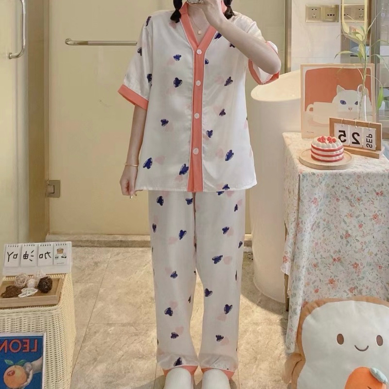 PIYAMA BAJU TIDUR WANITA SATIN MEWAH QUALITY IMPORT