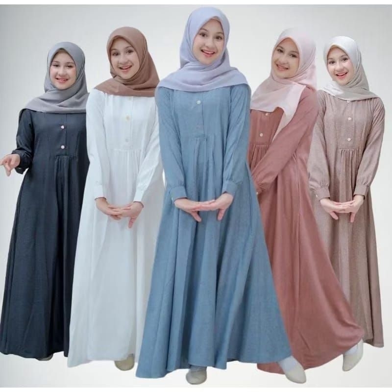 DRESS GAMIS BAJU MUSLIM ANAK REMAJA CRINKLE AIRFLOW PREMIUM BAHAN JATUH/GAMIS ANAK 8 9 10 11 12 13 T
