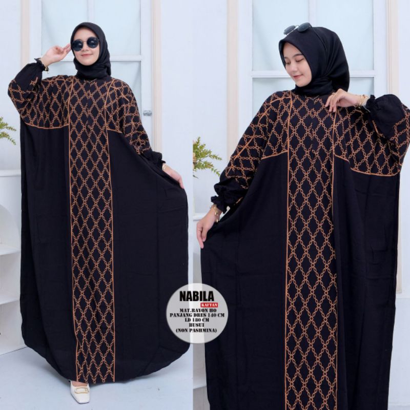Gamis Kaftan Nabila Terbaru Super Jumbo Ld180 Pb 140 Rayon Premium