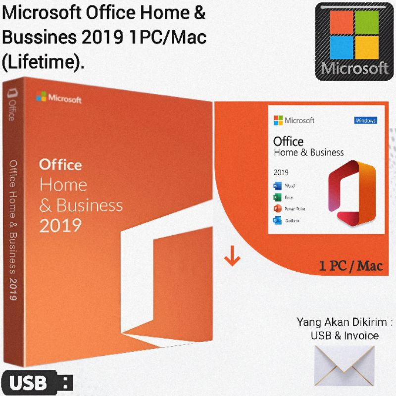 Microsoft Office Home & Bussines 2019 Original product Key (Lifetime) Mac/Win.