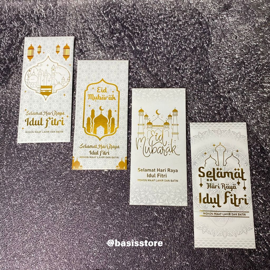 

Amplop Lebaran Idul Fitri Premium Hotprint Emas Ukuran 7,5x16 cm 1 pack isi 10 pcs