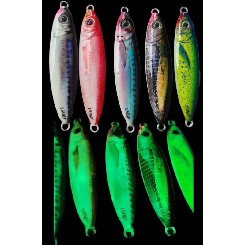 metal jig decal full gid motif ikan asli 150 gram