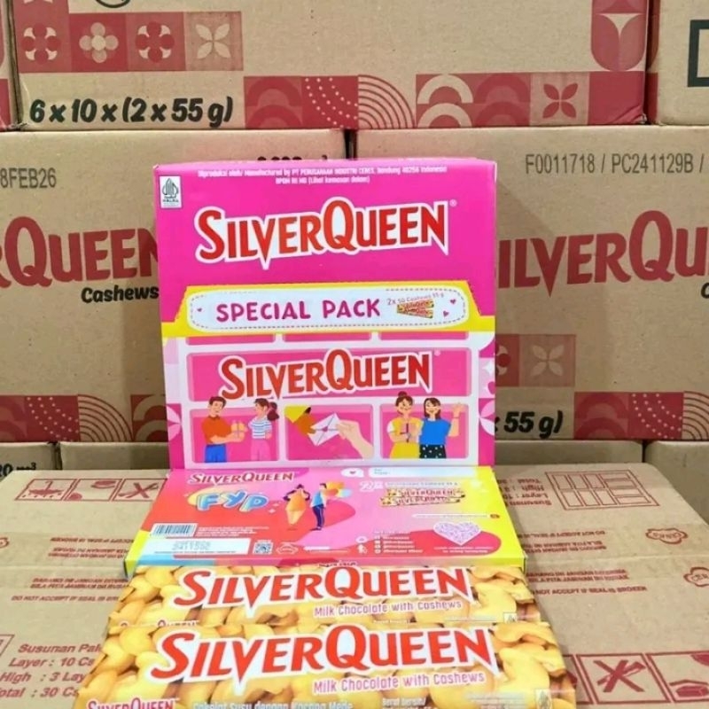 

Coklat Silverqueen 55 Gr Cashew 1 Box Isi 10pcs Silverqueen Besar