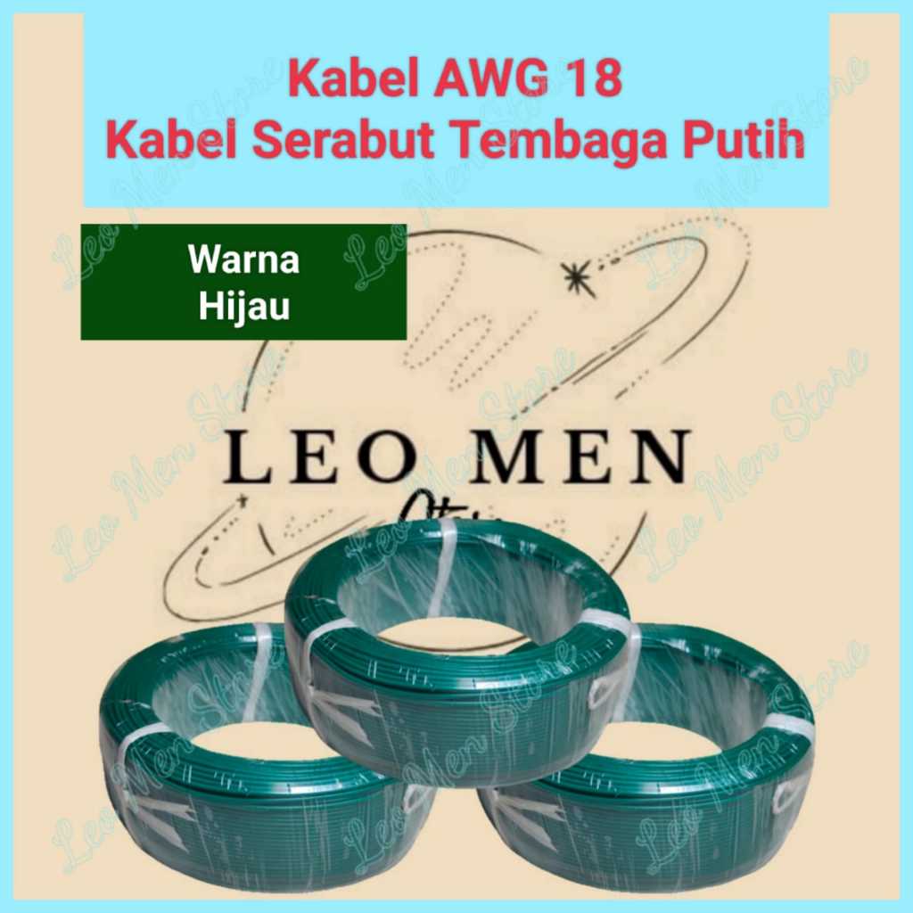 Kabel AWG 18~Kabel Serabut AWG 18~TINNED CU~Tembaga Putih~HIJAU