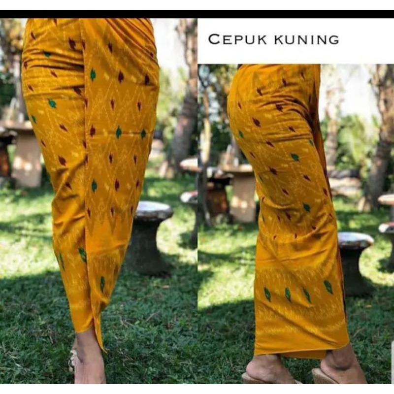 Kamen katun ndek kuning motif cepuk lembaran