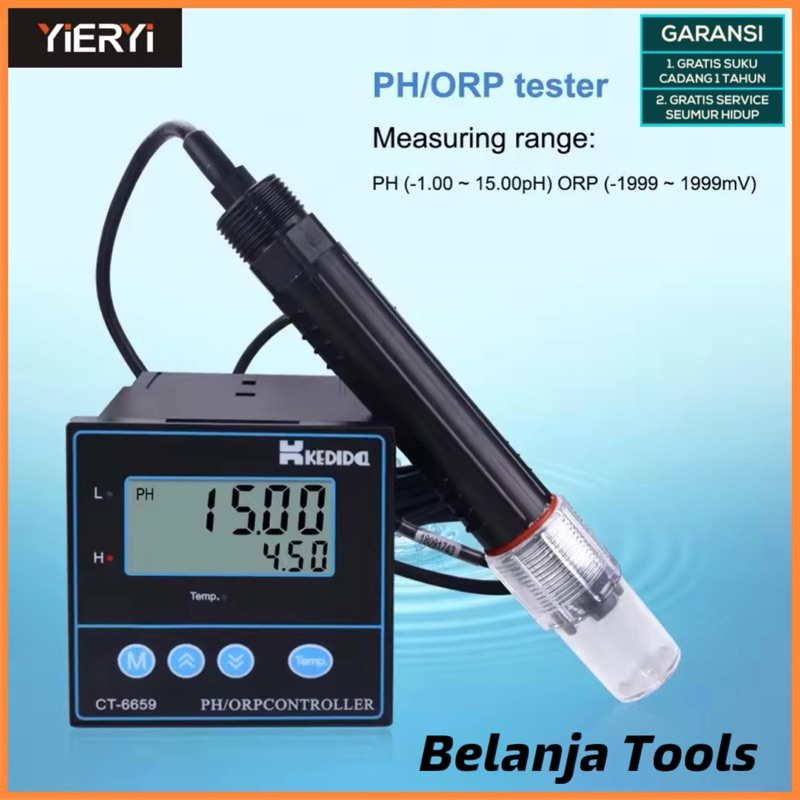 Kedida CT6659 PH ORP Controller Meter Water Kontroler Tester CT-6659